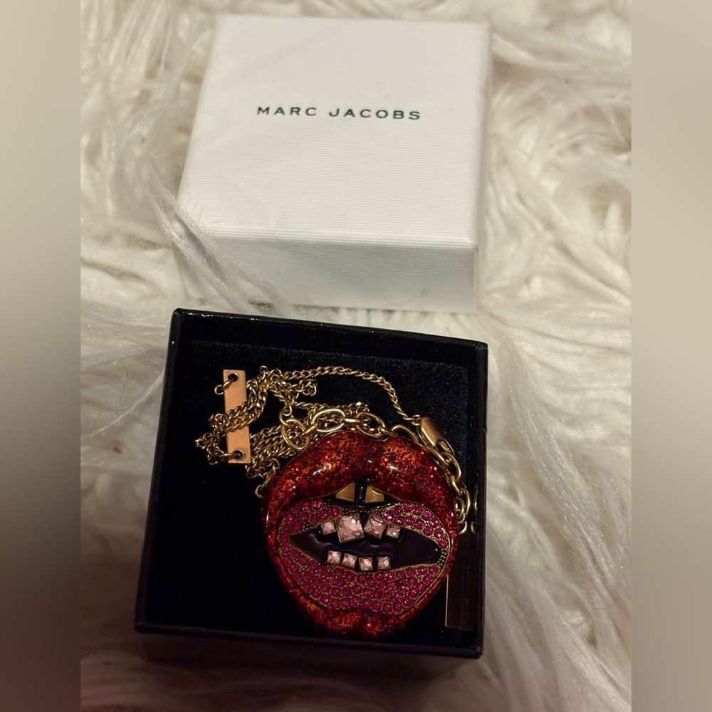 Marc Jacobs Lips Crystal Statement Necklace